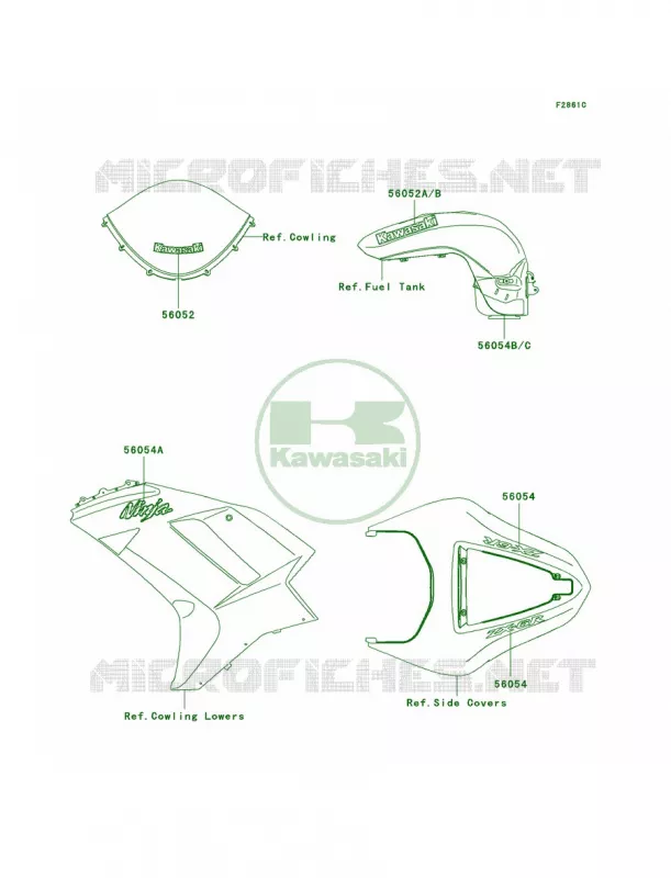 DecalsRedP7F Kawasaki MOTOS 600 2008 Ninja ZX-6R   ZX600P8FA