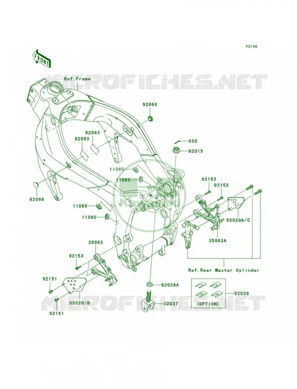 Frame FittingsFront Kawasaki MOTOS 600 2008 Ninja ZX-6R   ZX600P8FA