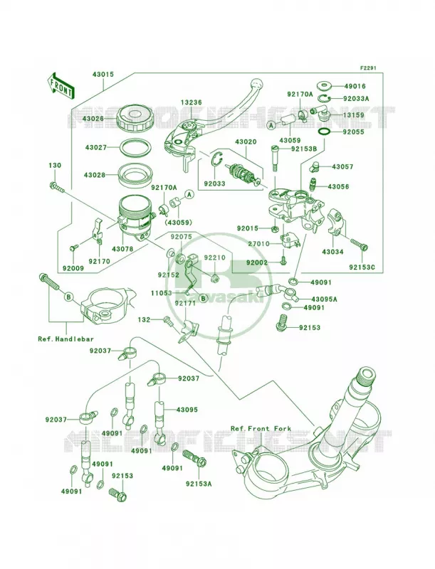 Front Master Cylinder Kawasaki MOTOS 600 2008 Ninja ZX-6R   ZX600P8FA