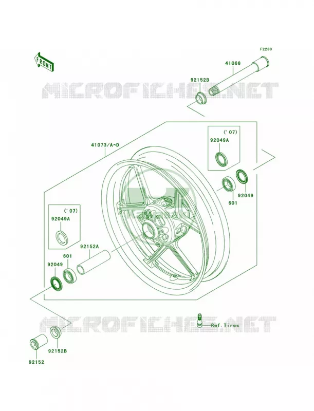 Front Wheel Kawasaki MOTOS 600 2008 Ninja ZX-6R   ZX600P8FA