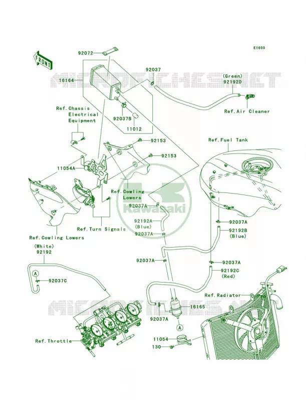 Fuel Evaporative SystemP7FCA Kawasaki MOTOS 600 2008 Ninja ZX-6R   ZX600P8FA