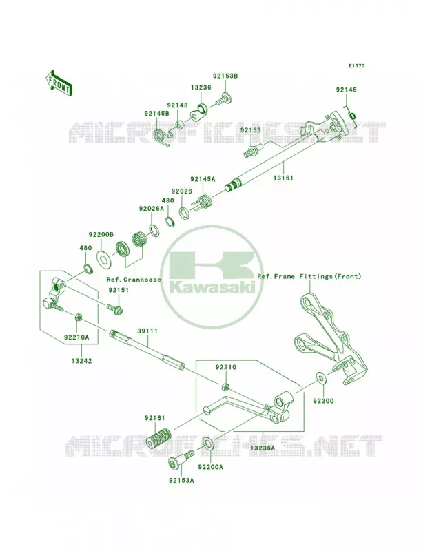 Gear Change Mechanism Kawasaki MOTOS 600 2008 Ninja ZX-6R   ZX600P8FA