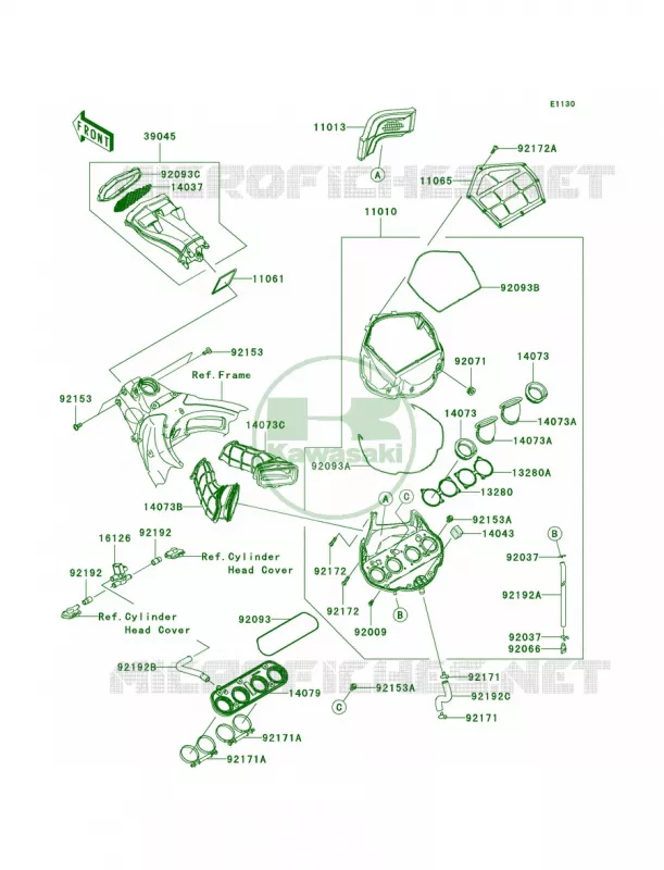 Air Cleaner Kawasaki MOTOS 1000 2007 Ninja ZX-10R  ZX1000D7FA