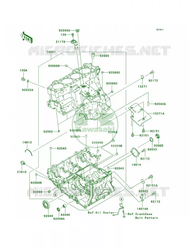 Crankcase Kawasaki MOTOS 1000 2007 Ninja ZX-10R  ZX1000D7FA