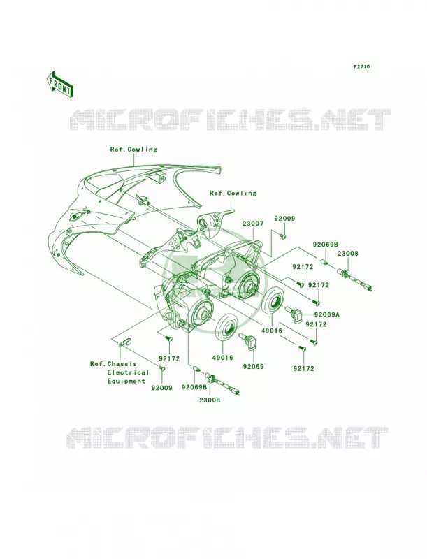 Headlights Kawasaki MOTOS 1000 2007 Ninja ZX-10R  ZX1000D7FA
