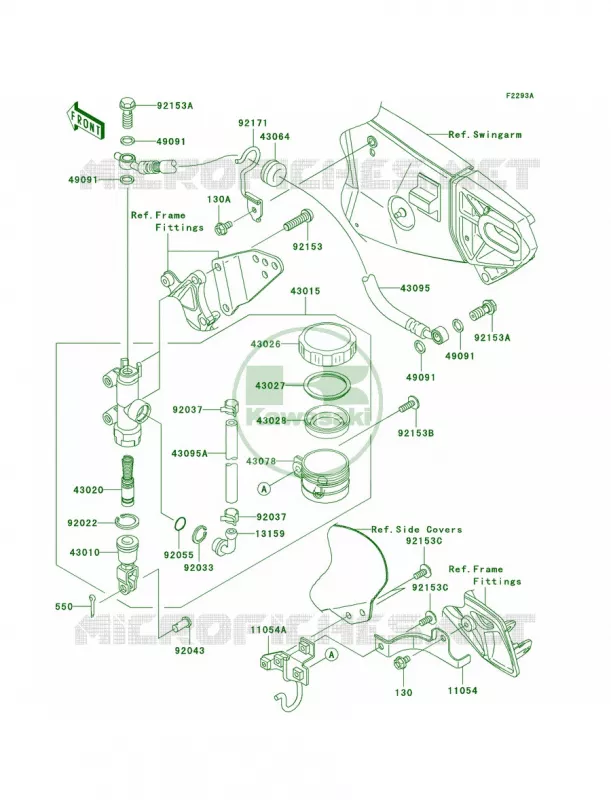 Rear Master CylinderD7FD7FA Kawasaki MOTOS 1000 2007 Ninja ZX-10R  ZX1000D7FA