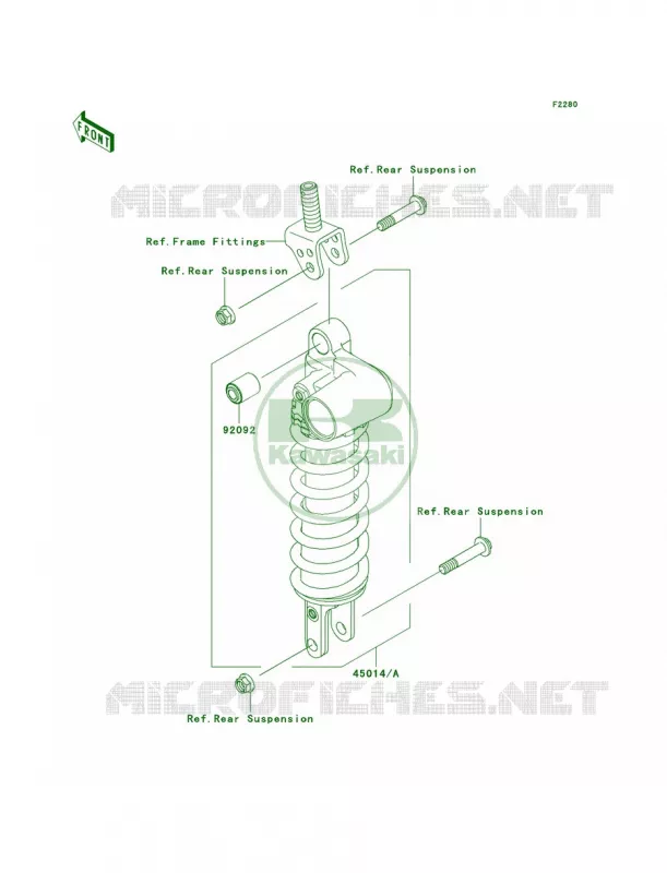 Shock Absorbers Kawasaki MOTOS 1000 2007 Ninja ZX-10R  ZX1000D7FA