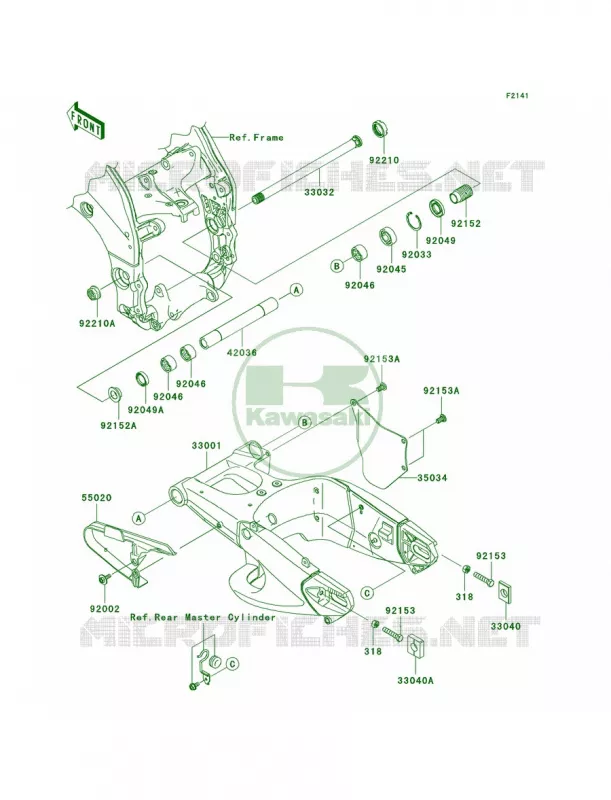 Swingarm Kawasaki MOTOS 1000 2007 Ninja ZX-10R  ZX1000D7FA