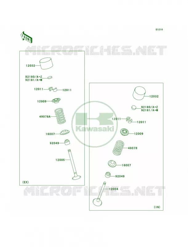 Valves Kawasaki MOTOS 1000 2007 Ninja ZX-10R  ZX1000D7FA
