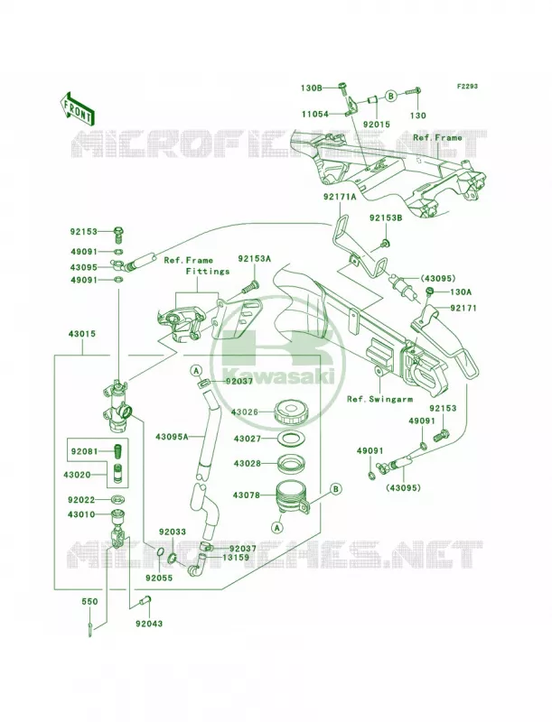 Rear Master Cylinder Kawasaki MOTOS 1400 2007 Ninja ZX-14  ZX1400A7F