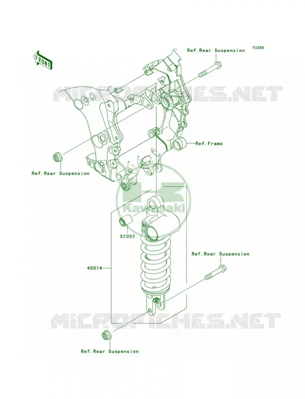 Shock Absorbers Kawasaki MOTOS 1400 2007 Ninja ZX-14  ZX1400A7F
