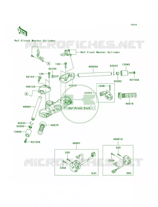 Handlebar Kawasaki MOTOS 1400 2007 Ninja ZX-14  ZX1400A7FA