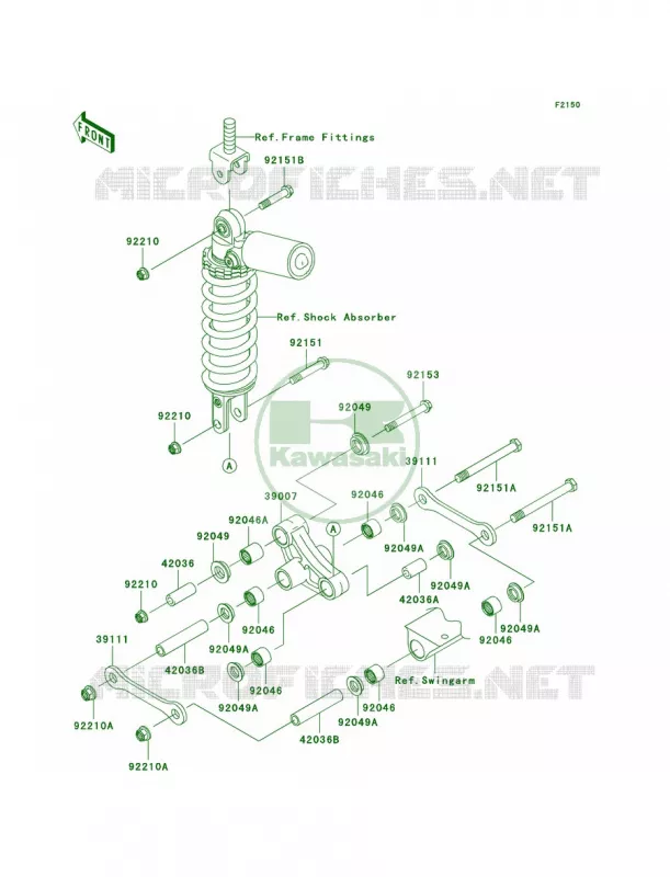 Rear Suspension Kawasaki MOTOS 600 2007 ZZR600  ZX600J7F