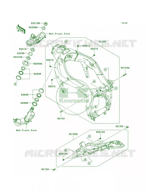 Frame Kawasaki MOTOS 600 2007 Ninja ZX-6R  ZX600P7F
