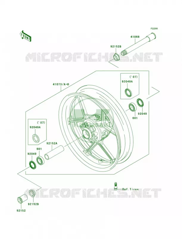 Front Wheel Kawasaki MOTOS 600 2007 Ninja ZX-6R  ZX600P7F