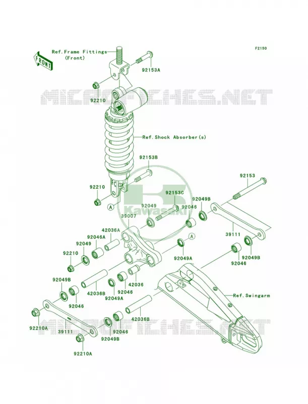 Suspension Kawasaki MOTOS 600 2007 Ninja ZX-6R  ZX600P7F