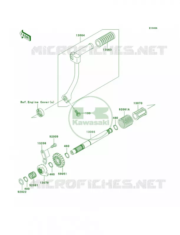 Kickstarter MechanismA2-A4 Kawasaki MOTOS 110 2003 KLX110  KLX110-A2
