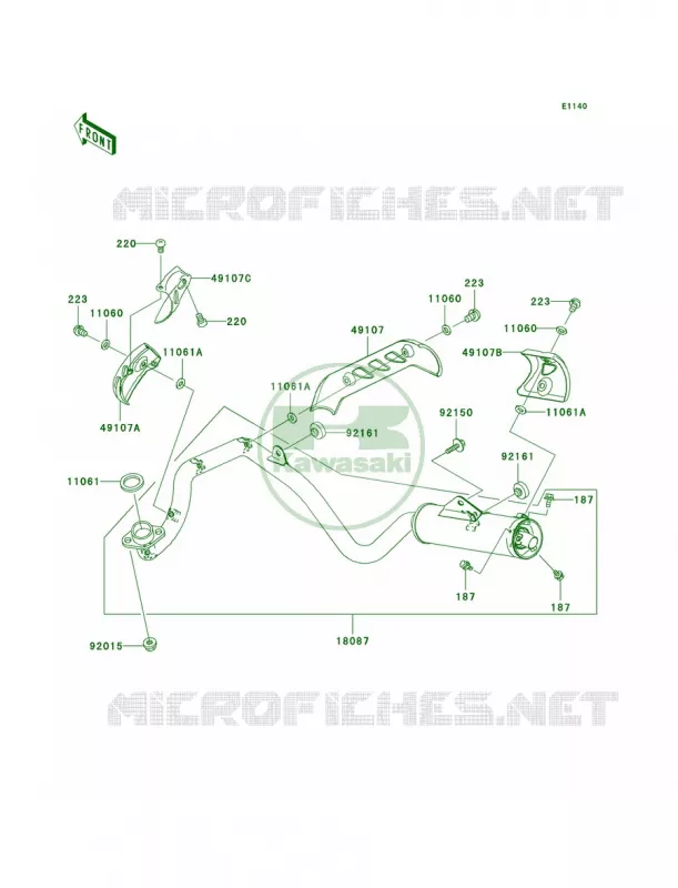 Mufflers Kawasaki MOTOS 110 2003 KLX110  KLX110-A2