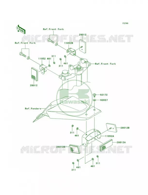 ReflectorsCN Kawasaki MOTOS 110 2003 KLX110  KLX110-A2
