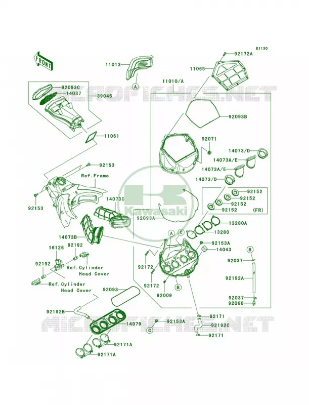 Air Cleaner Kawasaki MOTOS 1000 2006 Ninja ZX-10R  ZX1000D6F
