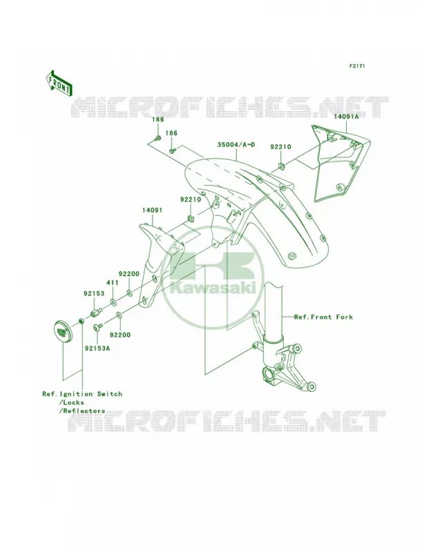 Front Fenders Kawasaki MOTOS 1000 2006 Ninja ZX-10R  ZX1000D6F