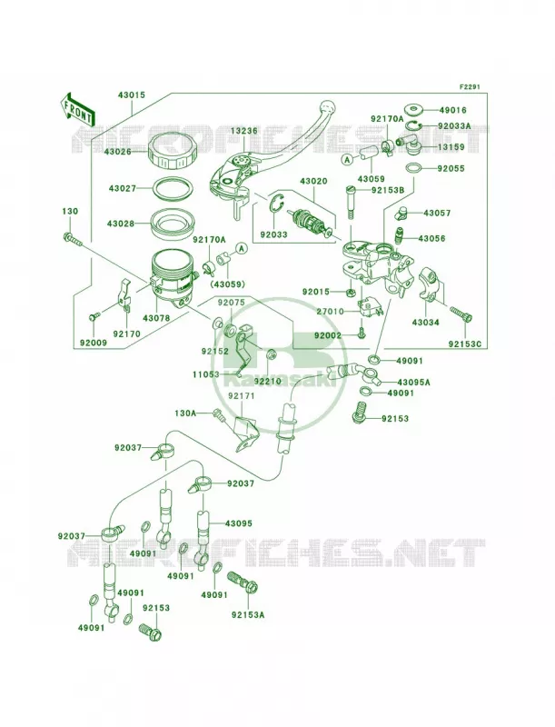 Front Master Cylinder Kawasaki MOTOS 1000 2006 Ninja ZX-10R  ZX1000D6F