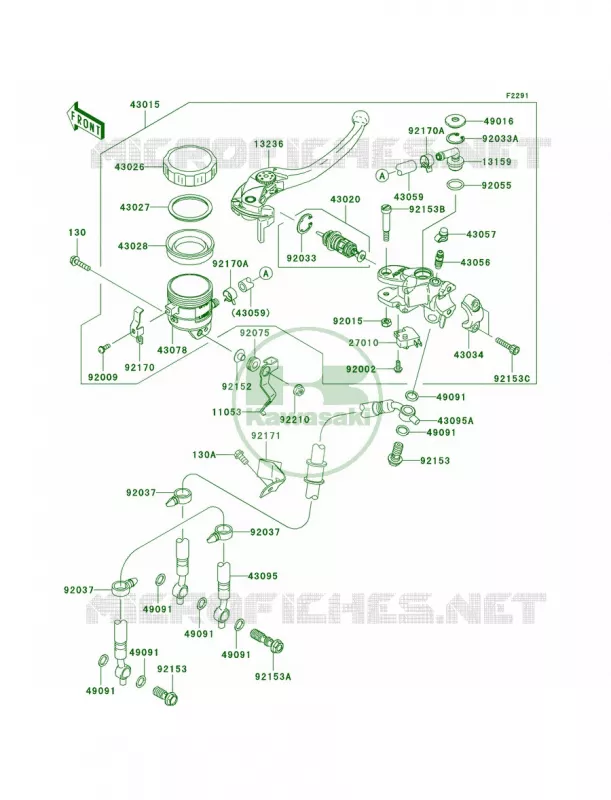 Front Master Cylinder Kawasaki MOTOS 1000 2006 Ninja ZX-10R  ZX1000D6F