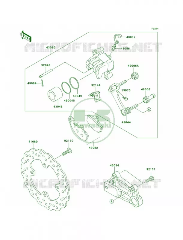 Rear Brake Kawasaki MOTOS 1000 2006 Ninja ZX-10R  ZX1000D6F