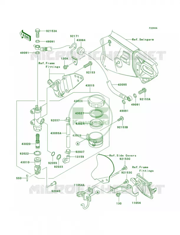 Rear Master CylinderD7F Kawasaki MOTOS 1000 2006 Ninja ZX-10R  ZX1000D6F