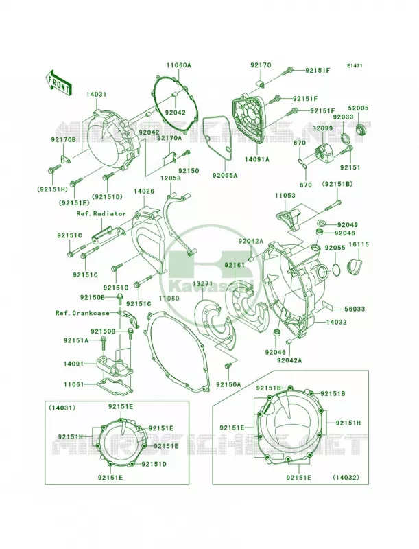 Engine Covers Kawasaki MOTOS 1200 2006 Ninja ZX-12R  ZX1200B6F
