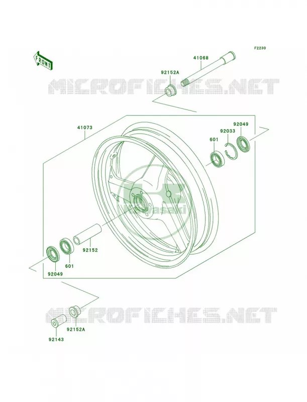 Front Hub Kawasaki MOTOS 1200 2006 Ninja ZX-12R  ZX1200B6F