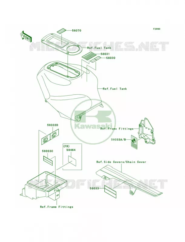 Labels Kawasaki MOTOS 1200 2006 Ninja ZX-12R  ZX1200B6F
