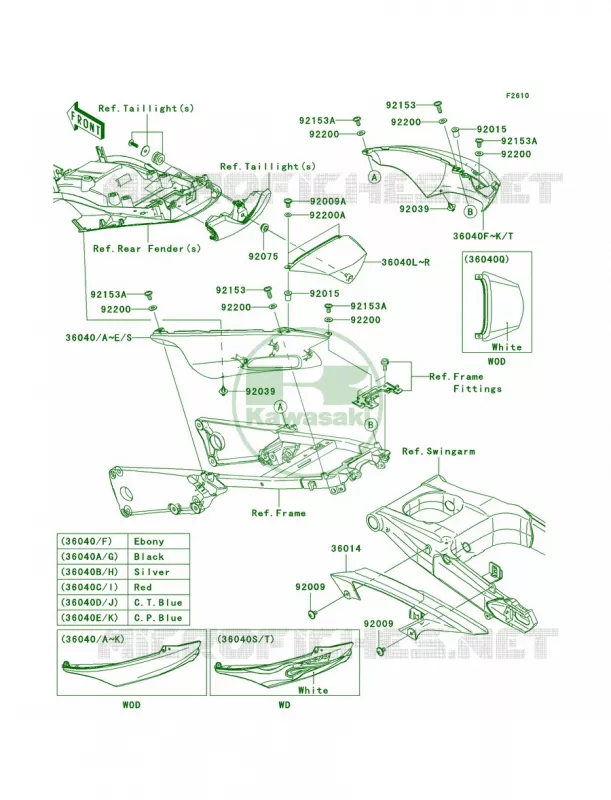 Side CoversChain Cover Kawasaki MOTOS 1400 2006 Ninja ZX-14  ZX1400A6F