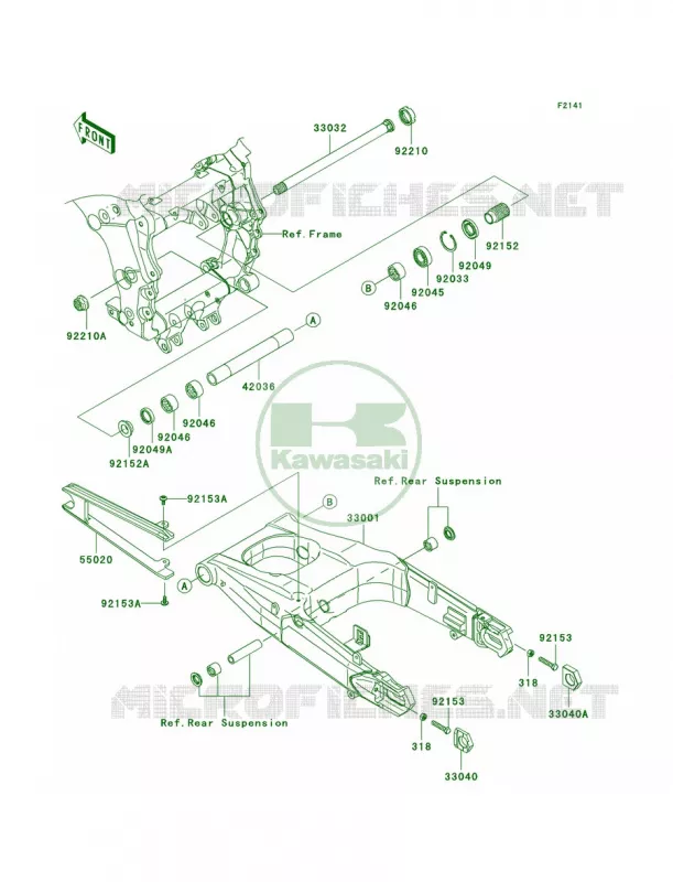 Swingarm Kawasaki MOTOS 1400 2006 Ninja ZX-14  ZX1400A6F
