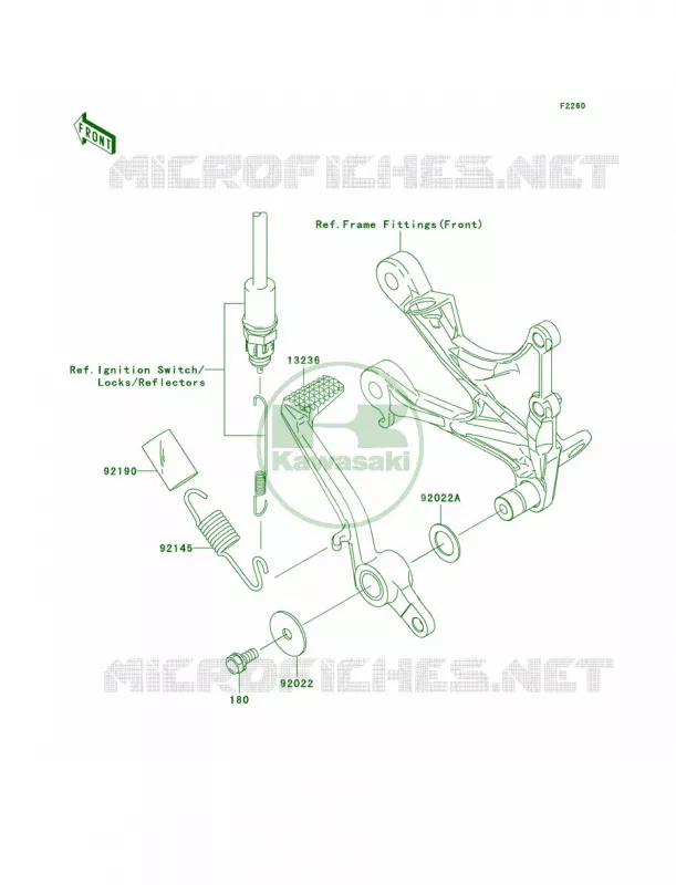 Brake PedalTorque Link Kawasaki MOTOS 600 2006 Ninja ZX-6RR  ZX600N6F