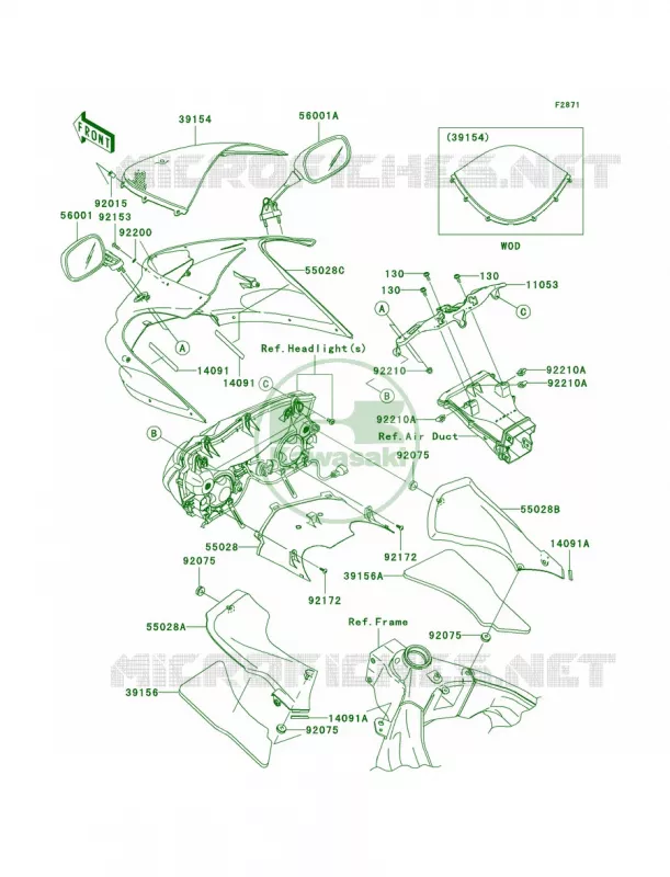 Cowling Kawasaki MOTOS 600 2006 Ninja ZX-6RR  ZX600N6F