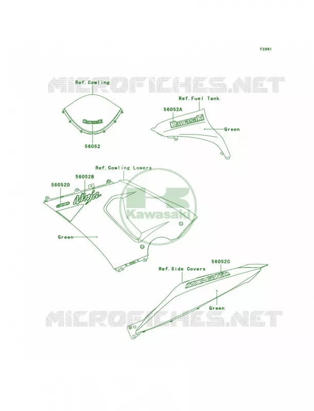 Decals Kawasaki MOTOS 600 2006 Ninja ZX-6RR  ZX600N6F