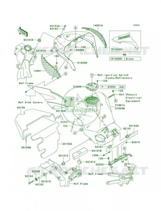 Fuel Tank Kawasaki MOTOS 600 2006 Ninja ZX-6RR  ZX600N6F