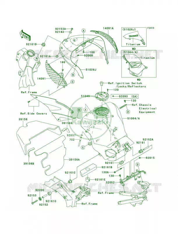 Fuel Tank Kawasaki MOTOS 636 2006 Ninja ZX-6R  ZX636D6F