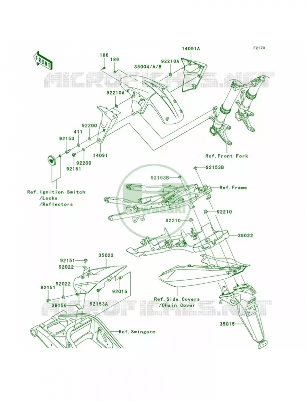 Fenders Kawasaki MOTOS 1000 2005 Ninja ZX-10R  ZX1000-C2
