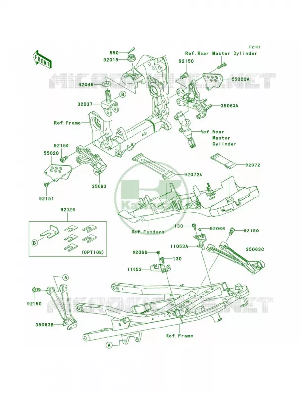 Frame Fittings Kawasaki MOTOS 1000 2005 Ninja ZX-10R  ZX1000-C2