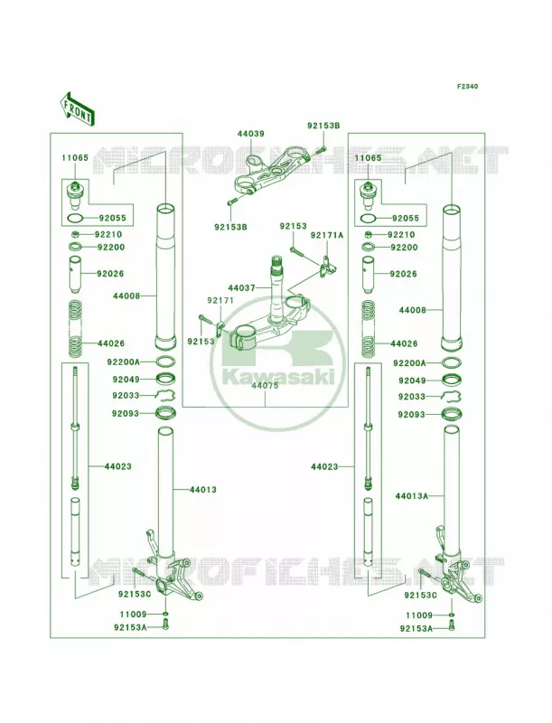 Front Fork Kawasaki MOTOS 1000 2005 Ninja ZX-10R  ZX1000-C2