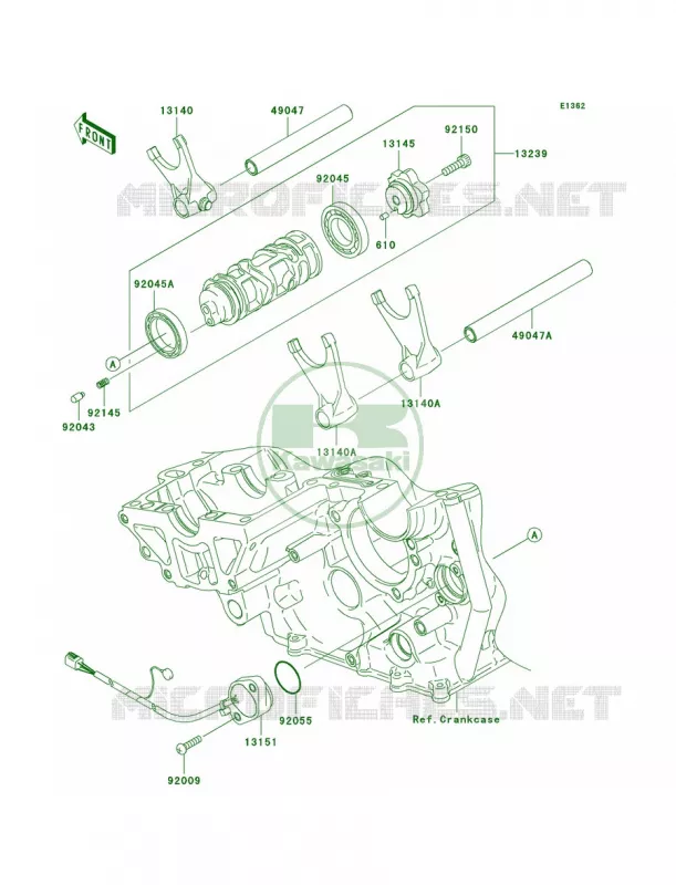 Gear Change DrumShift Forks Kawasaki MOTOS 1000 2005 Ninja ZX-10R  ZX1000-C2