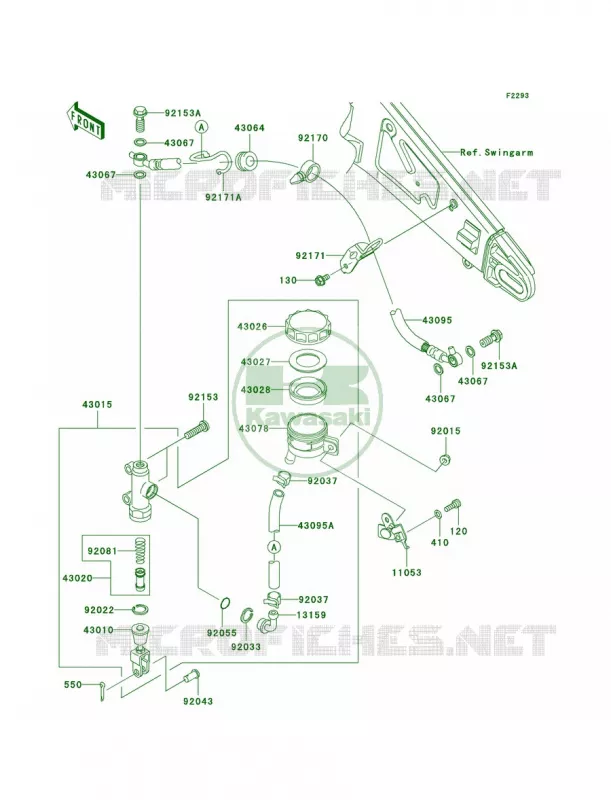 Rear Master Cylinder Kawasaki MOTOS 1000 2005 Ninja ZX-10R  ZX1000-C2