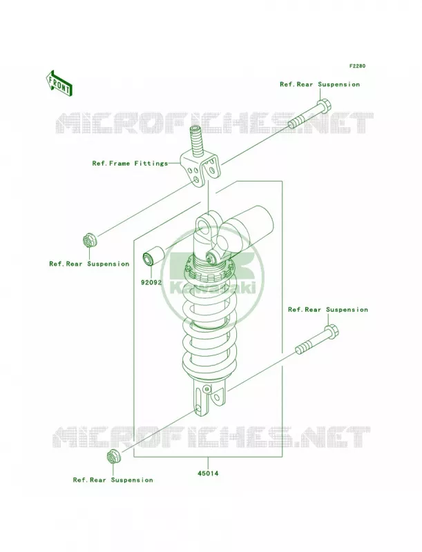 Shock Absorbers Kawasaki MOTOS 1000 2005 Ninja ZX-10R  ZX1000-C2