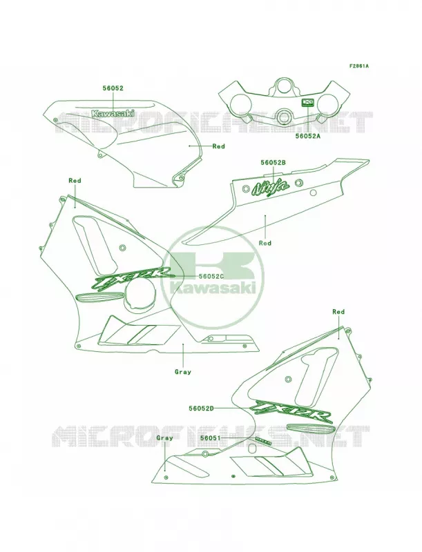 DecalsRedB1 Kawasaki MOTOS 1200 2005 Ninja ZX-12R  ZX1200-B4