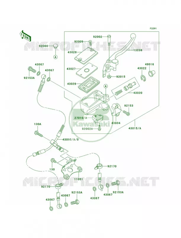 Front Master Cylinder Kawasaki MOTOS 1200 2005 Ninja ZX-12R  ZX1200-B4