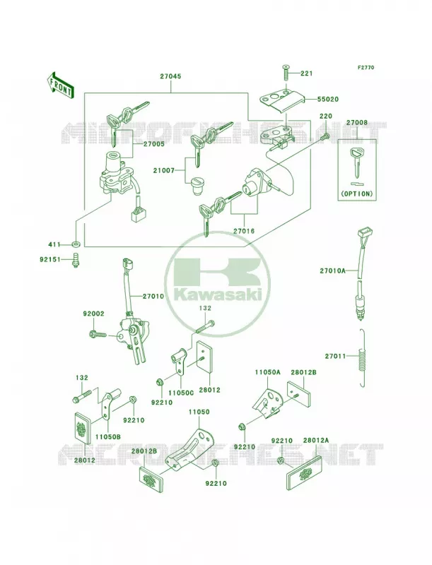 Ignition SwitchLocksReflectors Kawasaki MOTOS 600 2005 ZZR600  ZX600-J4