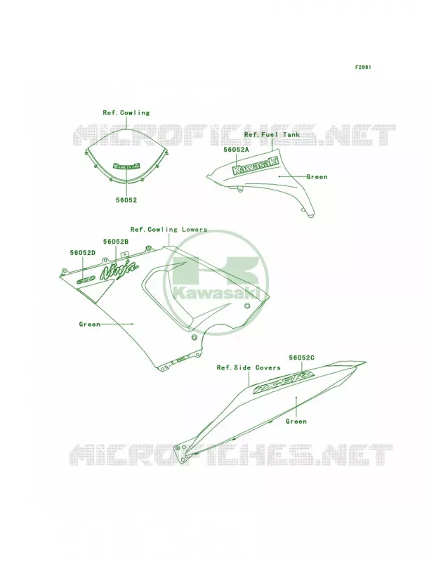 Decals Kawasaki MOTOS 600 2005 Ninja ZX-6RR  ZX600-N1