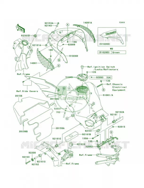 Fuel Tank Kawasaki MOTOS 600 2005 Ninja ZX-6RR  ZX600-N1